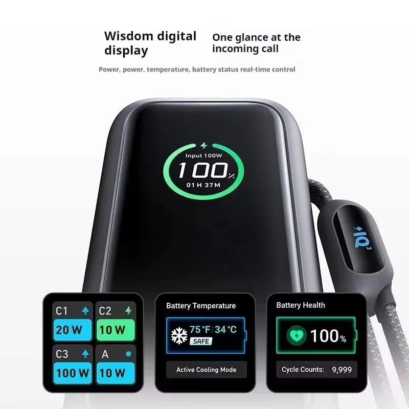 Anker 25000mAh portable charger with wisdom digital display and real-time battery information.