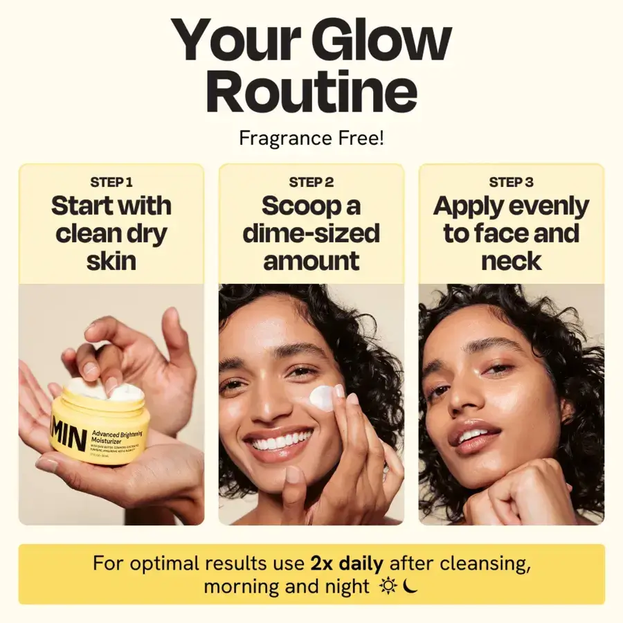 Your Glow Routine with Advanced Brightening Moisturizer - Steps for radiant skin.