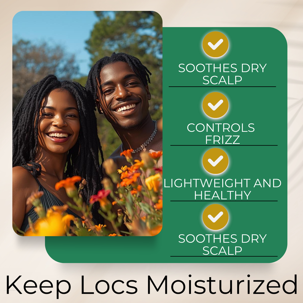 Rose Water Spray benefits include soothing dry scalp, controlling frizz, and keeping locs moisturized.