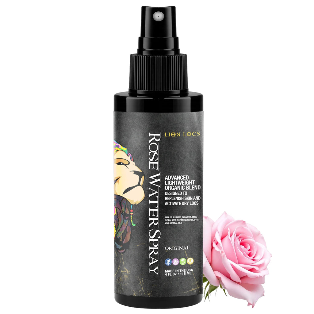 Rose Water Spray bottle alongside a pink rose, highlighting the hydrating and nourishing qualities.